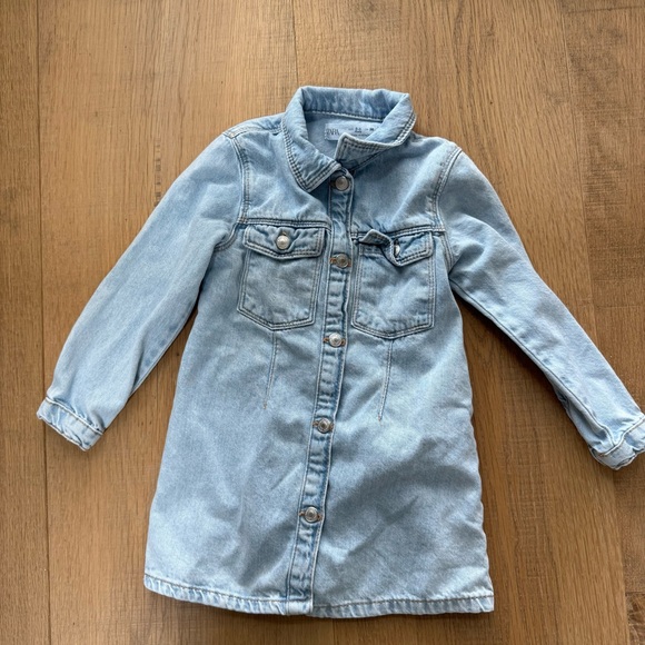 Zara Kids Girls Blue Denim Dress - Picture 2 of 5